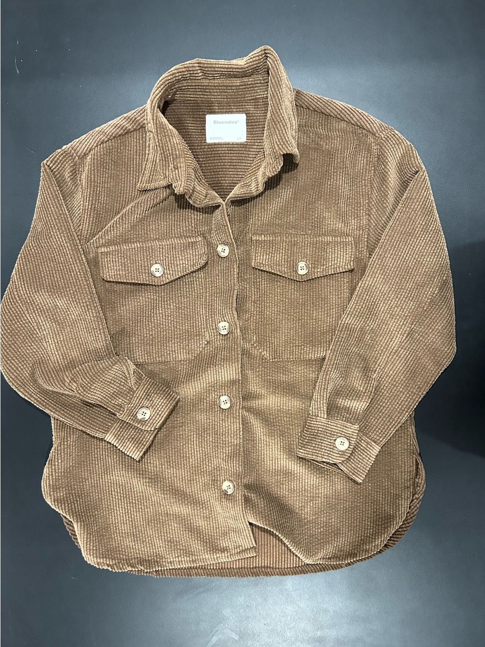 Bluenotes Brown Corduroy Button-Down Shirt Jacket